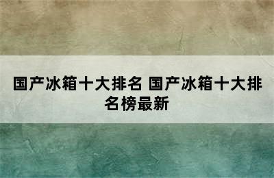 国产冰箱十大排名 国产冰箱十大排名榜最新